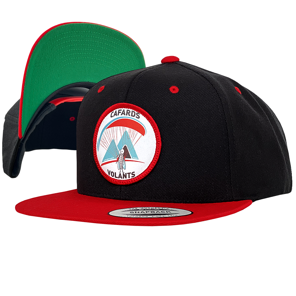 Casquette Snapback Yupoong classique personnalisée, visière plate, ajustable, disponible en plusieurs coloris, idéale pour la broderie, l'écussou ou l'impression.
