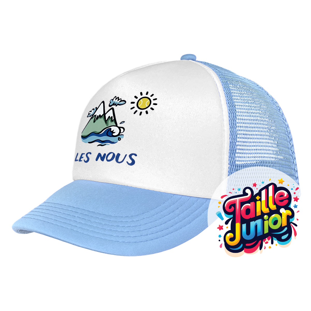 Casquette enfant personnalisée avec votre logo. Personnalisation en IMPRESSION et ÉCUSSON. Casquette personnalisée livrée en 5 à 15 jours.