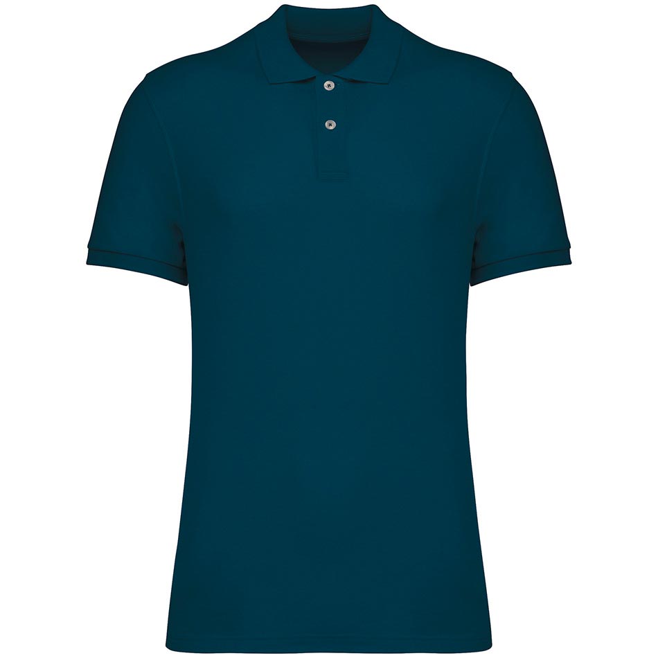 Polo personnalisé coton bio peacock-blue