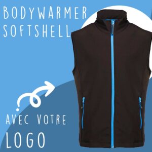 Gilet bodywarmer softshell personnalisable, parfait pour une protection légère et fonctionnelle.