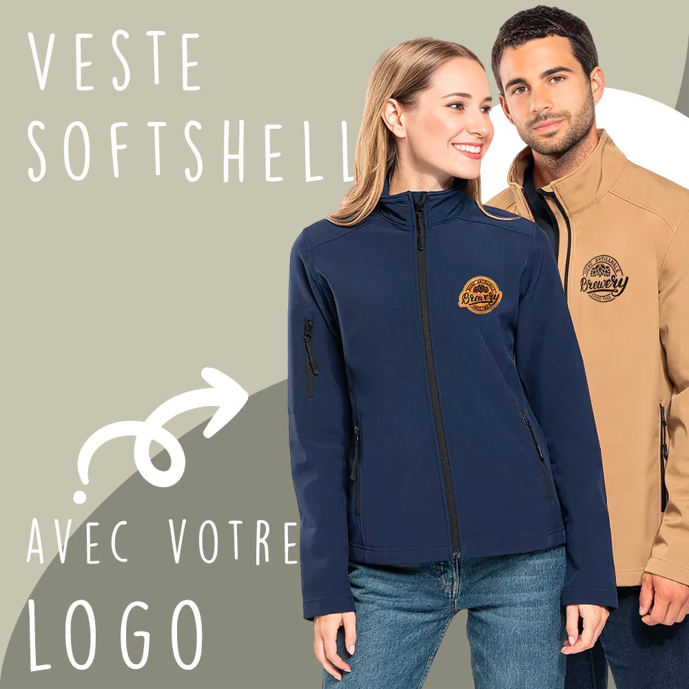 Veste softshell personnalisable avec logo pour toutes occasions.