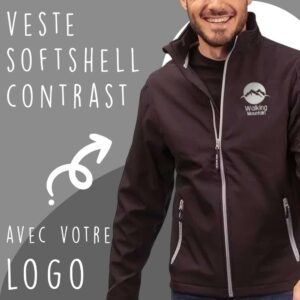 Veste softshell contrastée personnalisable avec logo.