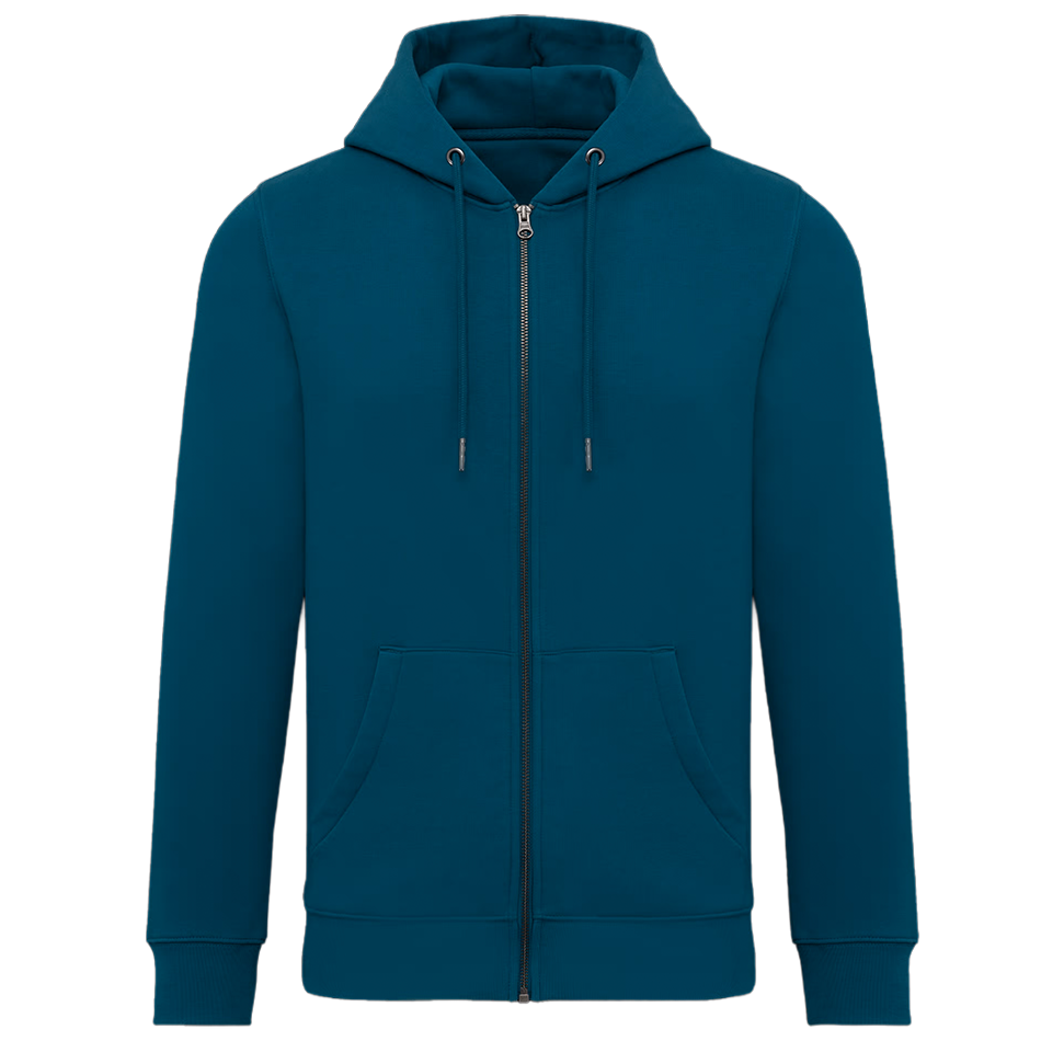 Veste personnalisée coton bio peacock-green