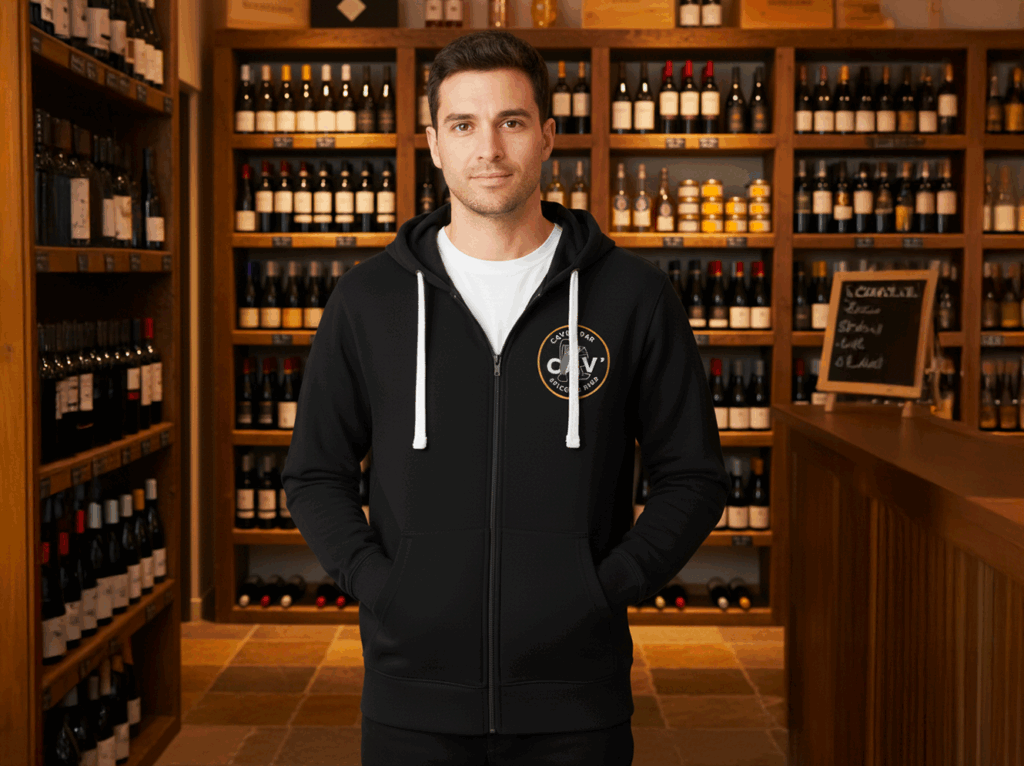 veste à capuche polycoton – personnalisation textile professionnelle avec broderie la cav'