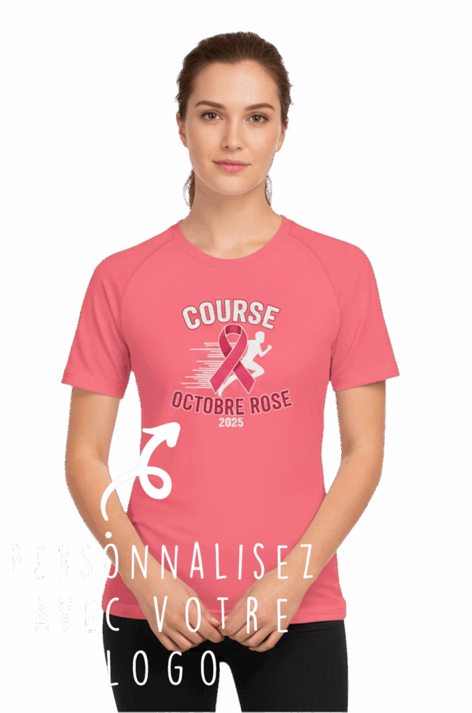 tee-shirt de sport à personnaliser avec votre logo pour octobre rose
