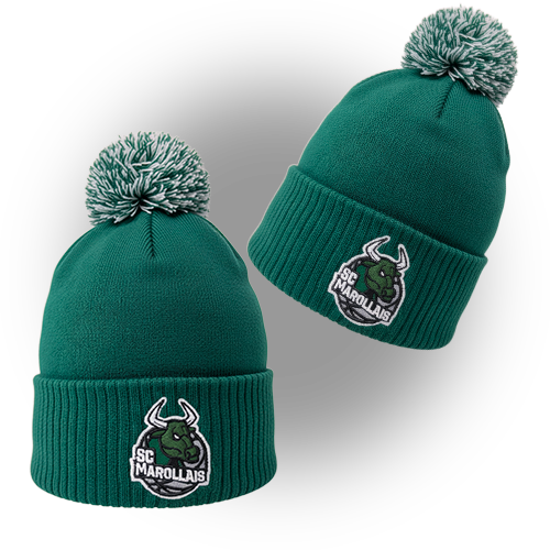 Bonnet à pompon contrast brodé SC Marollais