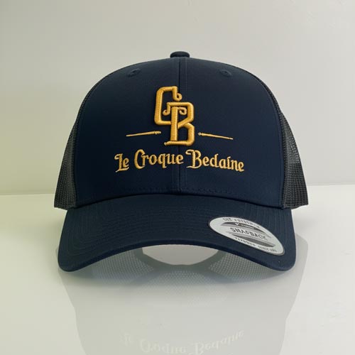 Casquette trucker Yupoong personnalisée en broderie 3D pour Le Croque Bedaine à Saint-Bonnet-de-Mure.