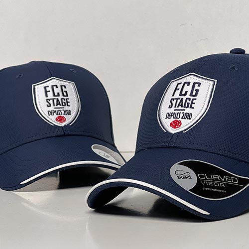 Casquettes de rugby FCG brodées avec logo officiel, coloris bleu marine