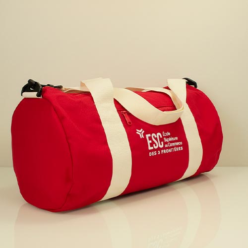 sac polochon brodé avec le logo ESC – personnalisation textile école