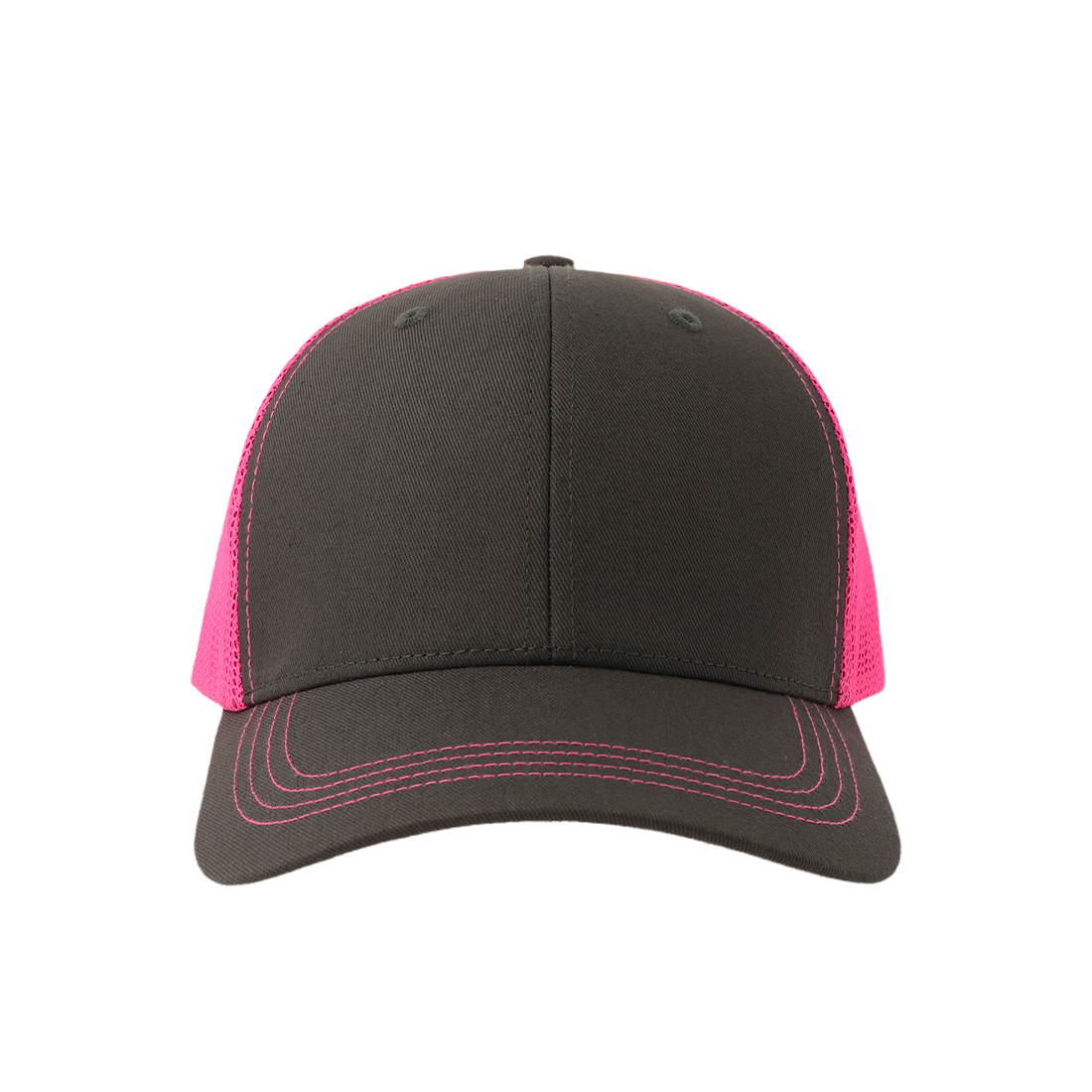 CASQUETTE trucker recyclée à personnaliser dark-grey-fuchsia-fluo
