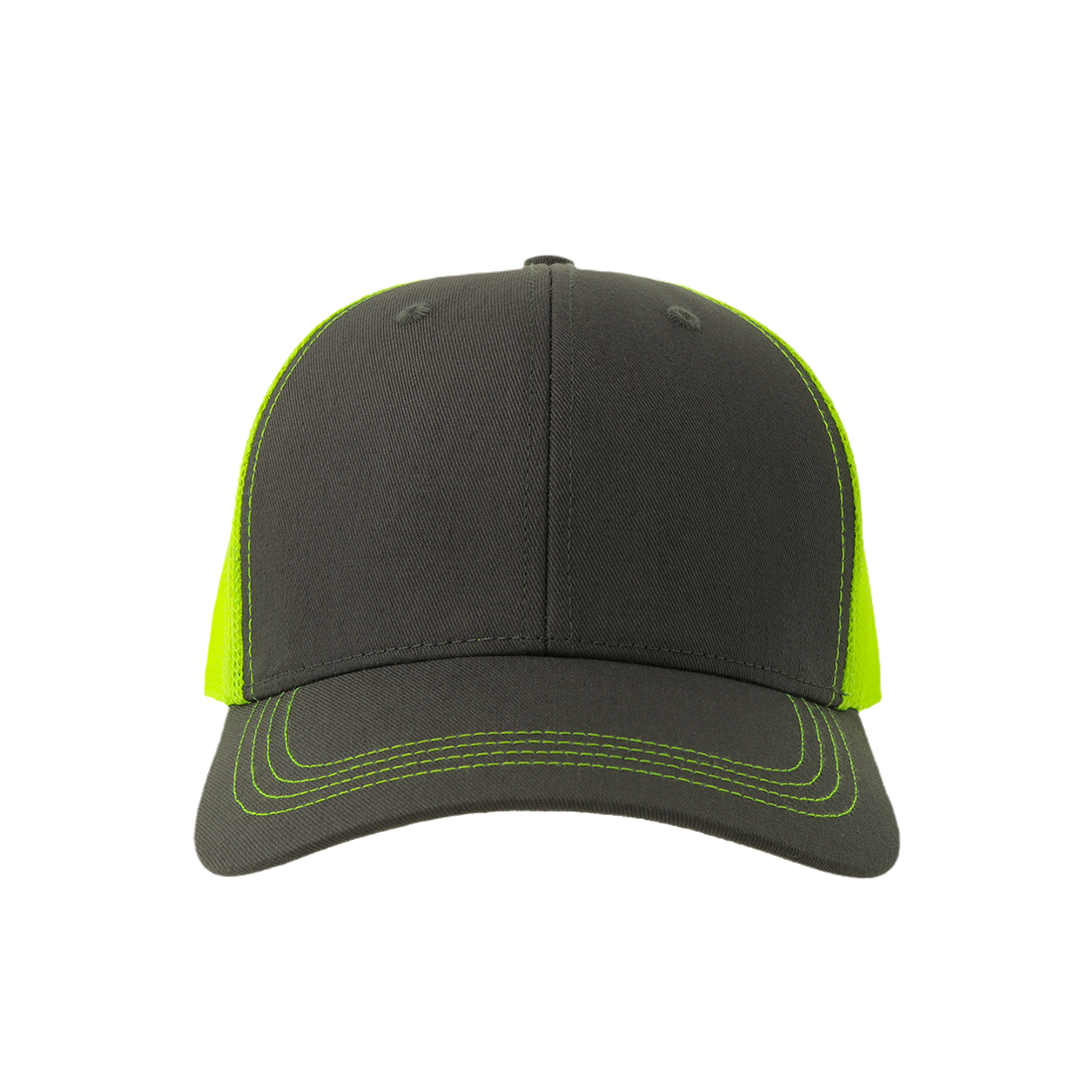 CASQUETTE trucker recyclée à personnaliser dark-grey-yellow-fluo