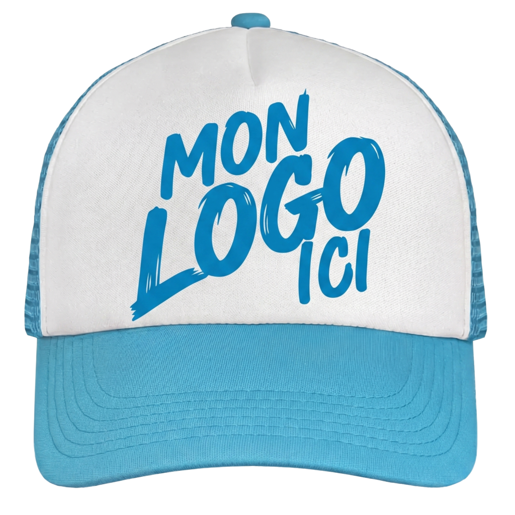 Casquette Trucker Classic bleue personnalisable avec logo