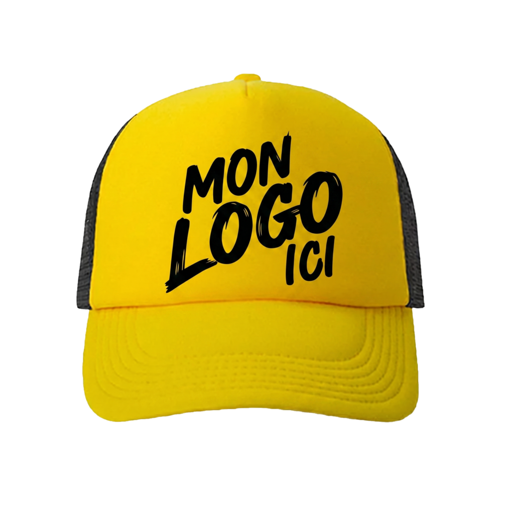 Casquette Trucker Classic jaune personnalisée avec logo