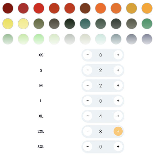 Personnalisation de son textile en ligne avec le choix des couleurs, des tailles et des coupes
