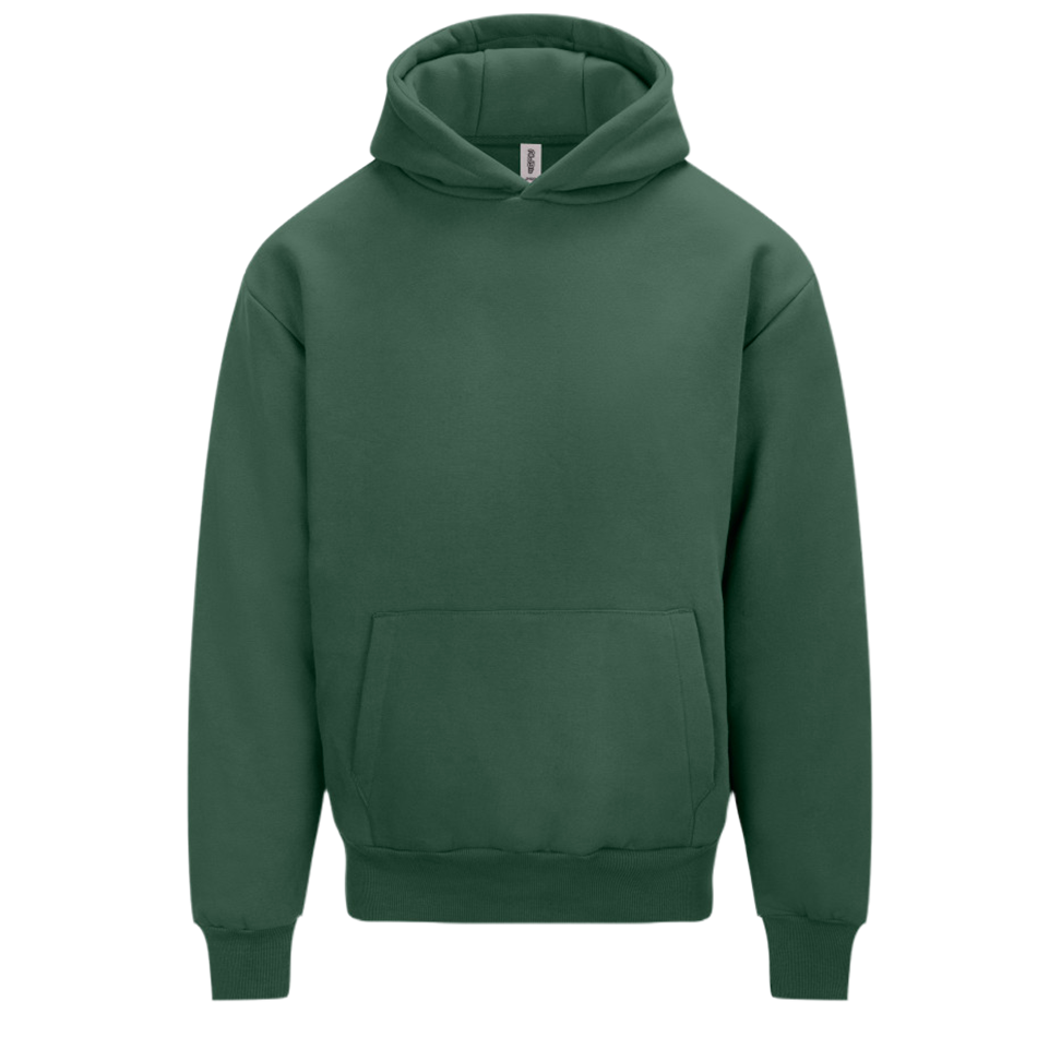 Sweat capuche lourd personnalisé bottle-green