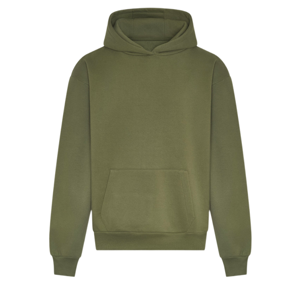 Sweat capuche lourd personnalisé earthy-green